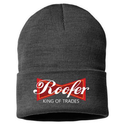 Roofer King Of Trades Funny Roofing Professional Tee Sustainable Knit Beanie