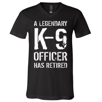 Retired K9 Officer Retirement Gift K9 Police Dog Handler V-Neck T-Shirt