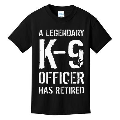 Retired K9 Officer Retirement Gift K9 Police Dog Handler Kids T-Shirt
