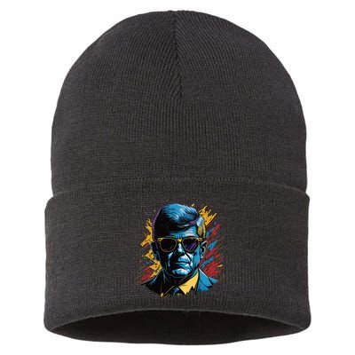 Retro Kennedy Pop 1961 1963 Sustainable Knit Beanie