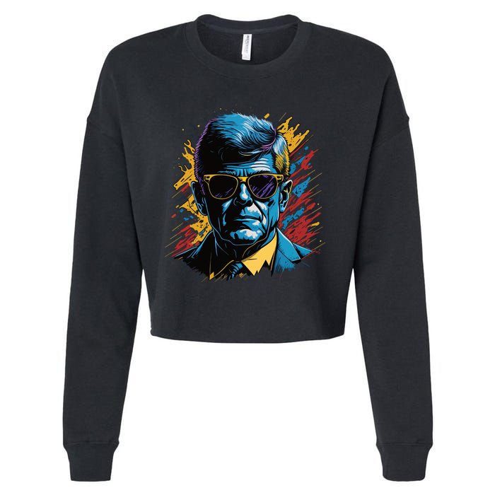 Retro Kennedy Pop 1961 1963 Cropped Pullover Crew
