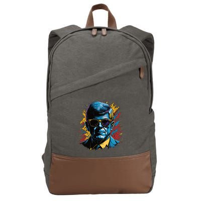 Retro Kennedy Pop 1961 1963 Cotton Canvas Backpack