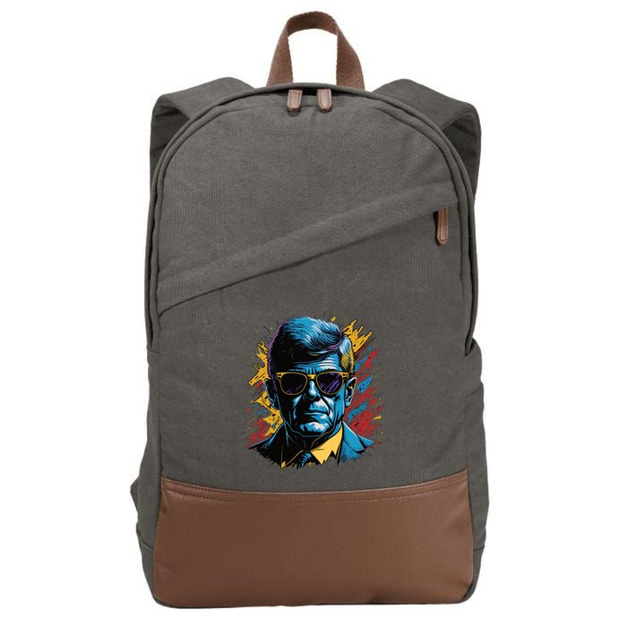 Retro Kennedy Pop 1961 1963 Cotton Canvas Backpack