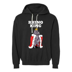 Rhino King Rhino Rhinoceros Garment-Dyed Fleece Hoodie