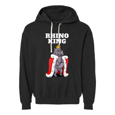 Rhino King Rhino Rhinoceros Garment-Dyed Fleece Hoodie