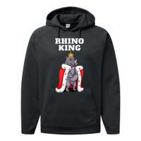 Rhino King Rhino Rhinoceros Performance Fleece Hoodie