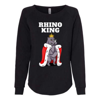 Rhino King Rhino Rhinoceros Womens California Wash Sweatshirt