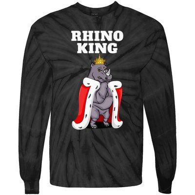 Rhino King Rhino Rhinoceros Tie-Dye Long Sleeve Shirt