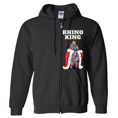 Rhino King Rhino Rhinoceros Full Zip Hoodie