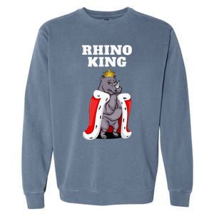 Rhino King Rhino Rhinoceros Garment-Dyed Sweatshirt