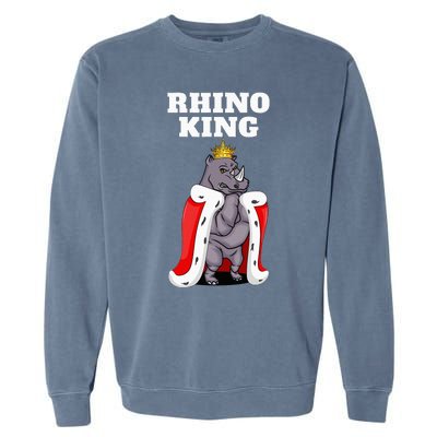 Rhino King Rhino Rhinoceros Garment-Dyed Sweatshirt