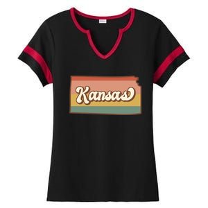 Retro Kansas Ladies Halftime Notch Neck Tee