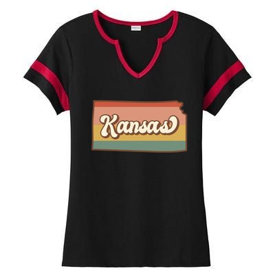 Retro Kansas Ladies Halftime Notch Neck Tee