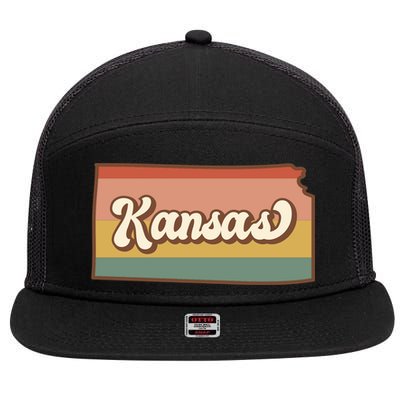 Retro Kansas 7 Panel Mesh Trucker Snapback Hat