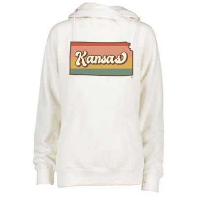 Retro Kansas Womens Funnel Neck Pullover Hood