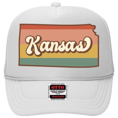 Retro Kansas High Crown Mesh Back Trucker Hat