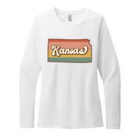 Retro Kansas Womens CVC Long Sleeve Shirt