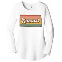 Retro Kansas Women's Perfect Tri Tunic Long Sleeve Shirt