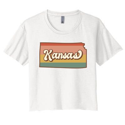 Retro Kansas Women's Crop Top Tee