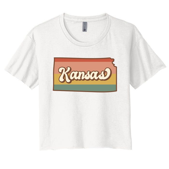 Retro Kansas Women's Crop Top Tee