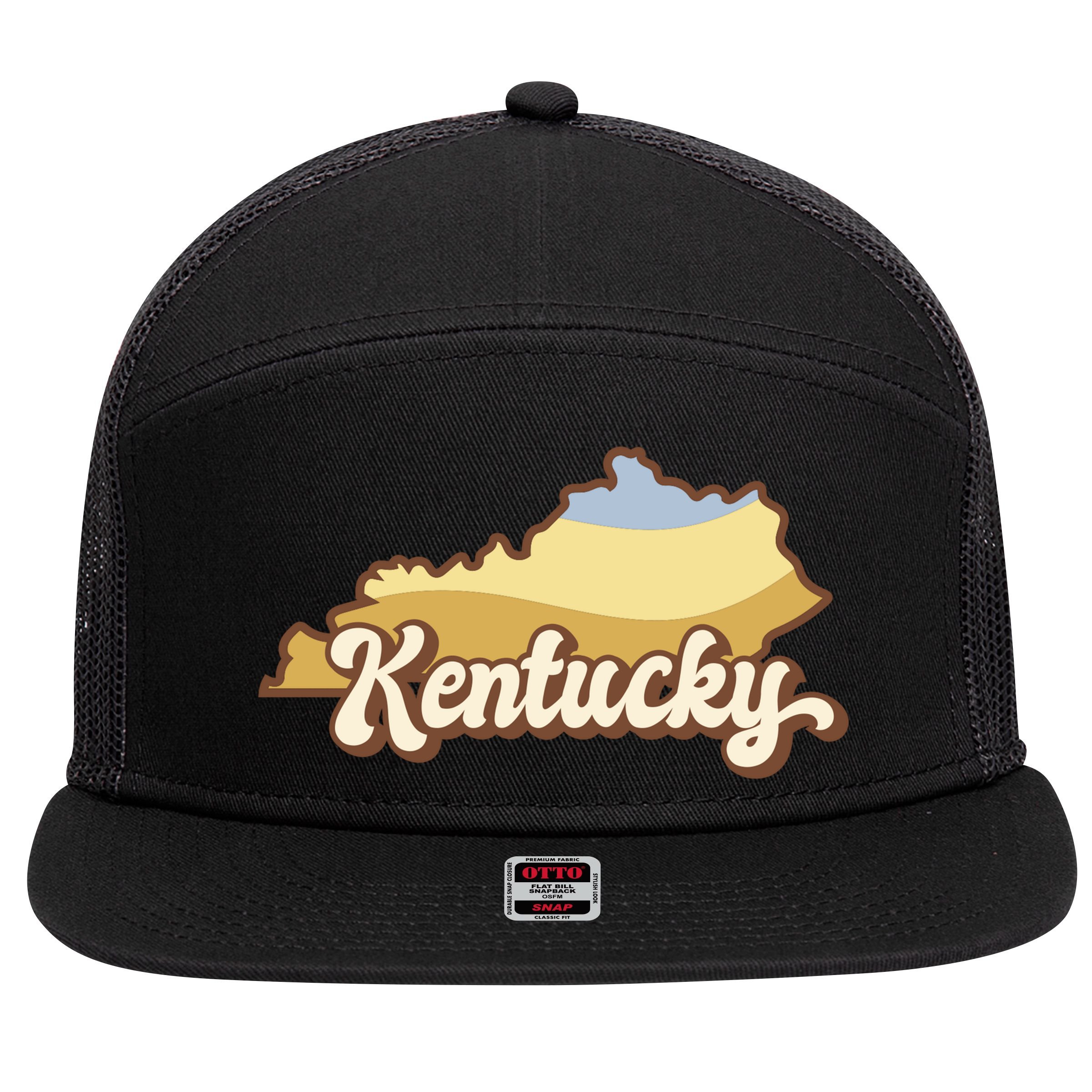 Retro Kentucky 7 Panel Mesh Trucker Snapback Hat