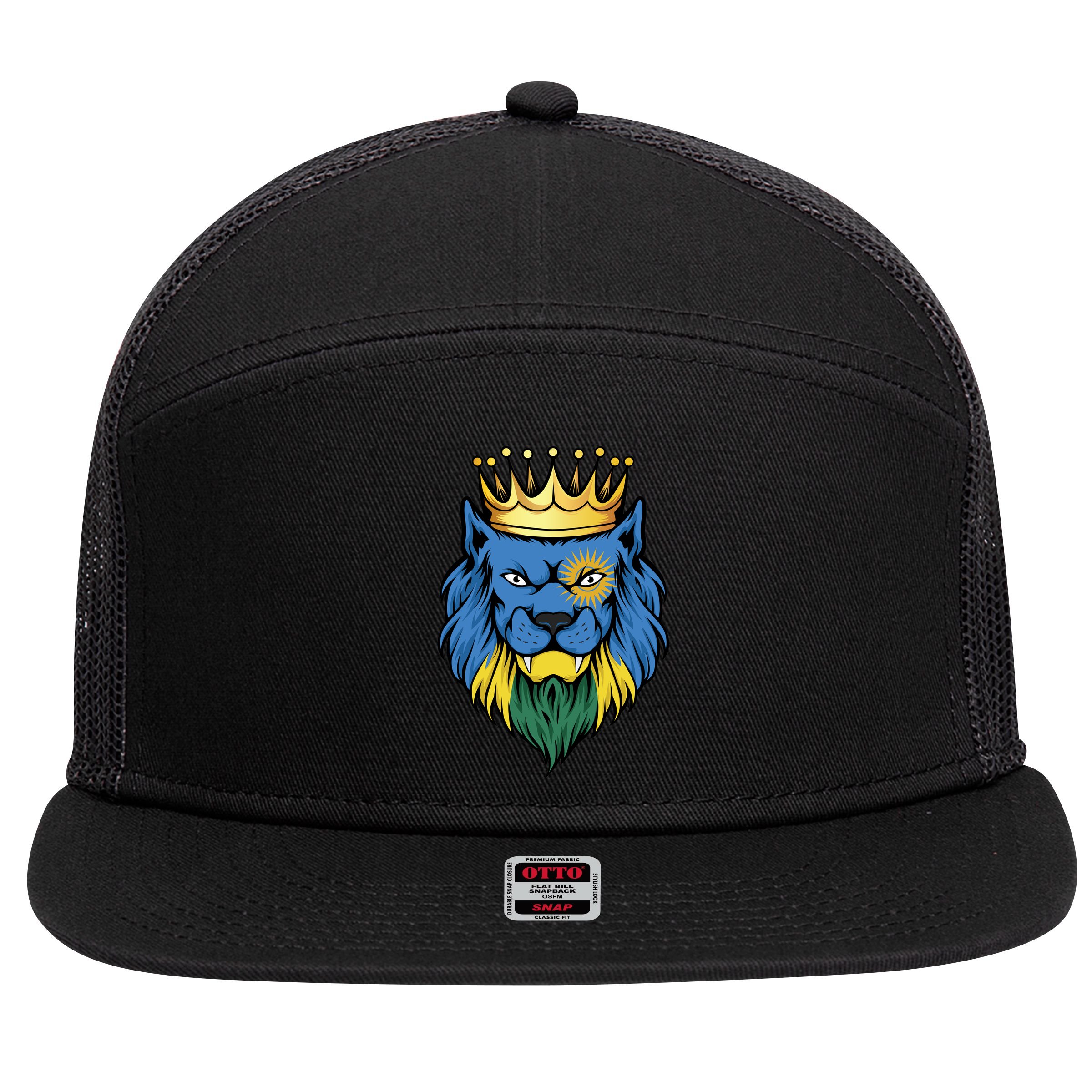Rwanda King 7 Panel Mesh Trucker Snapback Hat