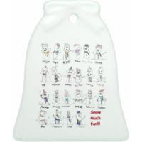 RPC Kindergarten Snowmen Ceramic Bell Ornament