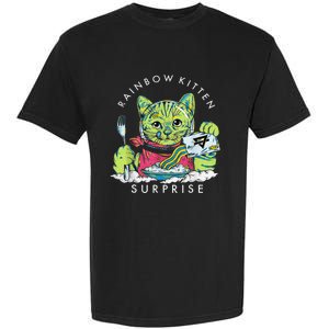 Rainbow Kitten Surprise Cute Eat Retro Animals Garment-Dyed Heavyweight T-Shirt