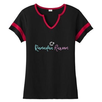 Ramadan Kareem Star Muslims Gift For Ramadan Mubarak Ladies Halftime Notch Neck Tee