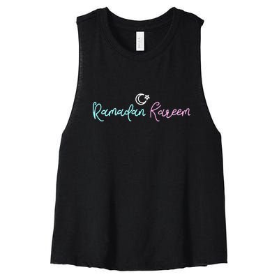 Ramadan Kareem Star Muslims Gift For Ramadan Mubarak Women's Racerback Cropped Tank