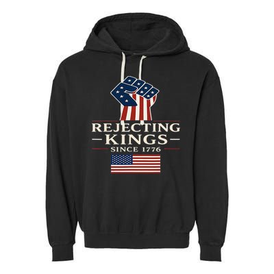 Rejecting Kings Since 1776 Hand Grip Design Garment-Dyed Fleece Hoodie