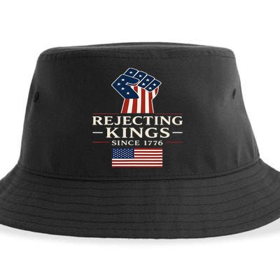 Rejecting Kings Since 1776 Hand Grip Design Sustainable Bucket Hat