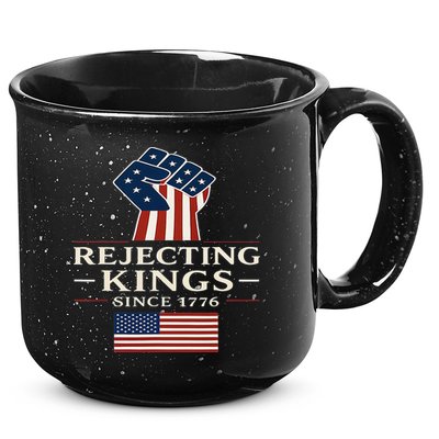 Rejecting Kings Since 1776 Hand Grip Design 15oz Campfire Ceramic Mug