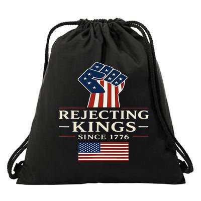 Rejecting Kings Since 1776 Hand Grip Design Drawstring Bag