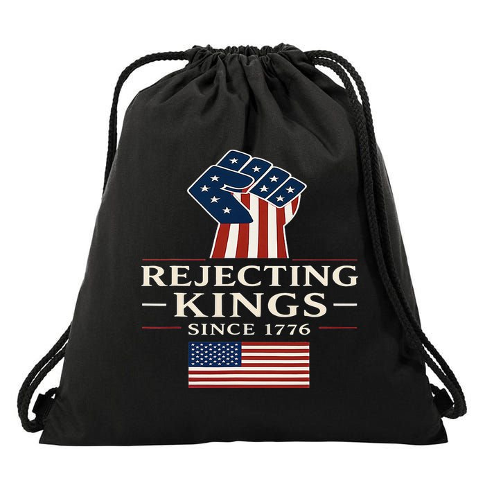 Rejecting Kings Since 1776 Hand Grip Design Drawstring Bag