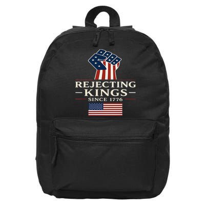 Rejecting Kings Since 1776 Hand Grip Design 16 in Basic Backpack
