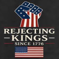 Rejecting Kings Since 1776 Hand Grip Design Tumbler