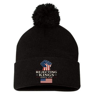 Rejecting Kings Since 1776 Hand Grip Design Pom Pom 12in Knit Beanie