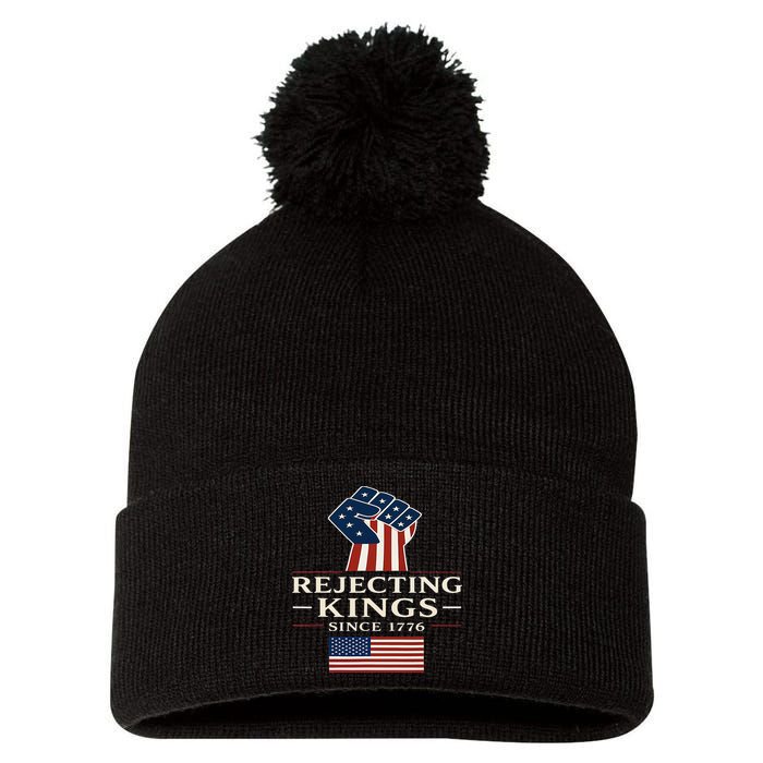 Rejecting Kings Since 1776 Hand Grip Design Pom Pom 12in Knit Beanie