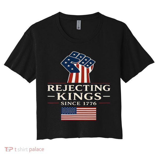 Rejecting Kings Since 1776 Hand Grip Design Crop Top