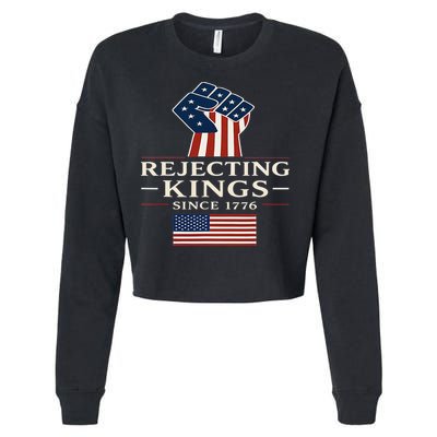 Rejecting Kings Since 1776 Hand Grip Design Cropped Pullover Crew