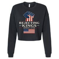 Rejecting Kings Since 1776 Hand Grip Design Cropped Pullover Crew