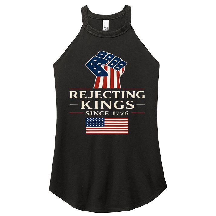Rejecting Kings Since 1776 Hand Grip Design Women's Perfect Tri Rocker Tank