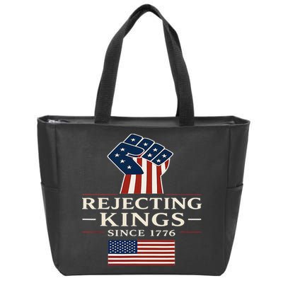 Rejecting Kings Since 1776 Hand Grip Design Zip Tote Bag