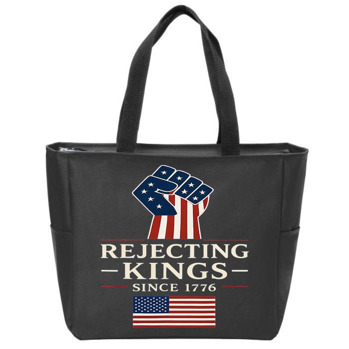 Rejecting Kings Since 1776 Hand Grip Design Zip Tote Bag