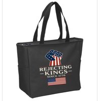 Rejecting Kings Since 1776 Hand Grip Design Zip Tote Bag