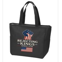 Rejecting Kings Since 1776 Hand Grip Design Zip Tote Bag