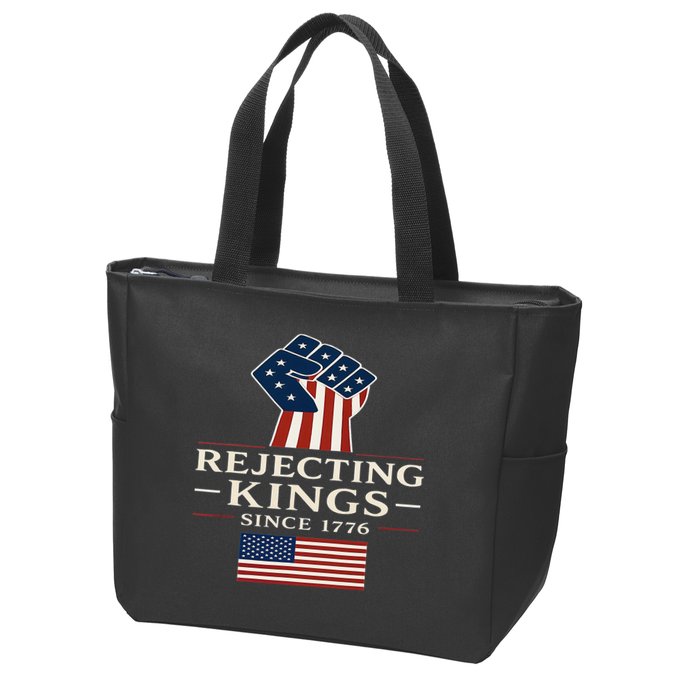 Rejecting Kings Since 1776 Hand Grip Design Zip Tote Bag
