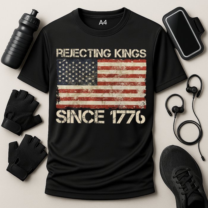 Rejecting Kings Since 1776 American Vintage Flag Performance Shirt