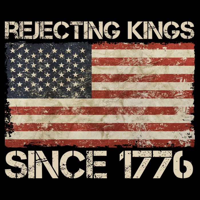 Rejecting Kings Since 1776 American Vintage Flag Performance Shirt